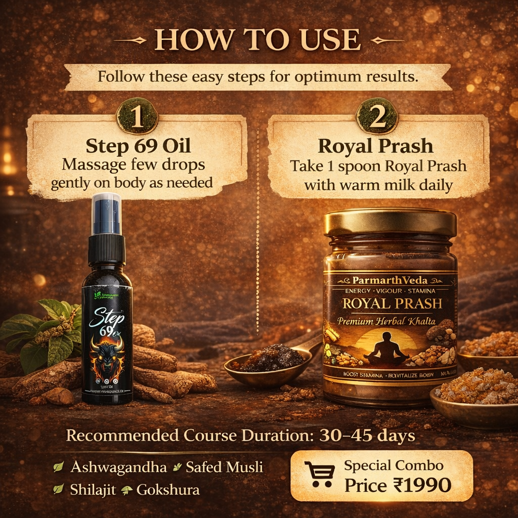 Sankalp Ayurvedaa Step 69 Oil + Royal Prash Combo – Dono Milkar Ghode Jaisi Takat